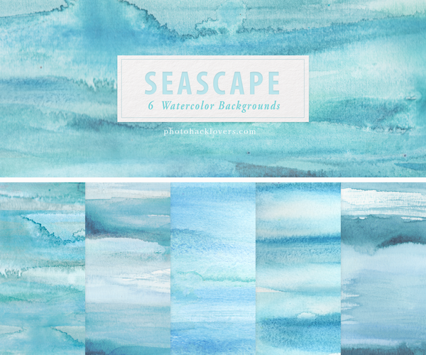 Seascape Watercolor Backgrounds