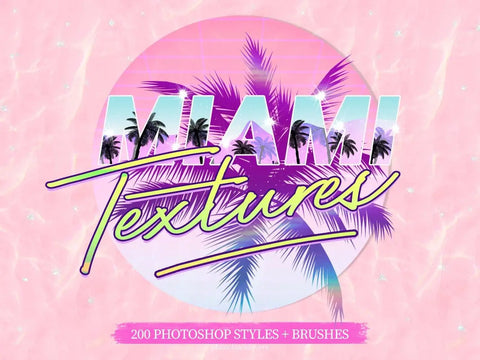 Miami Retro wave Photoshop styles - Digital