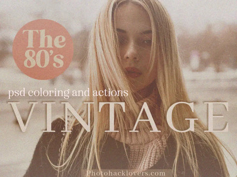 80s pink vintage psd photo effect - photography tools