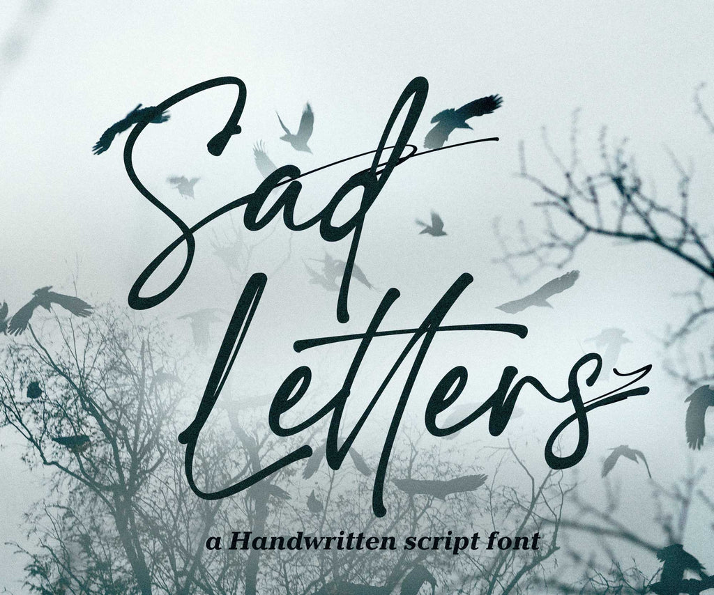 Sad Letters - A Handwritten Font Script