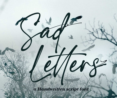 Sad Letters - A Handwritten Font Script