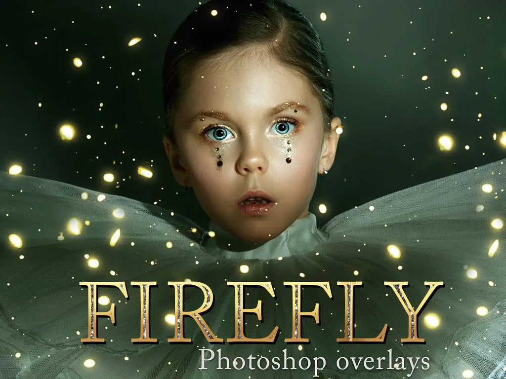 100 golden firefly photo overlays - overlays- aesthetic