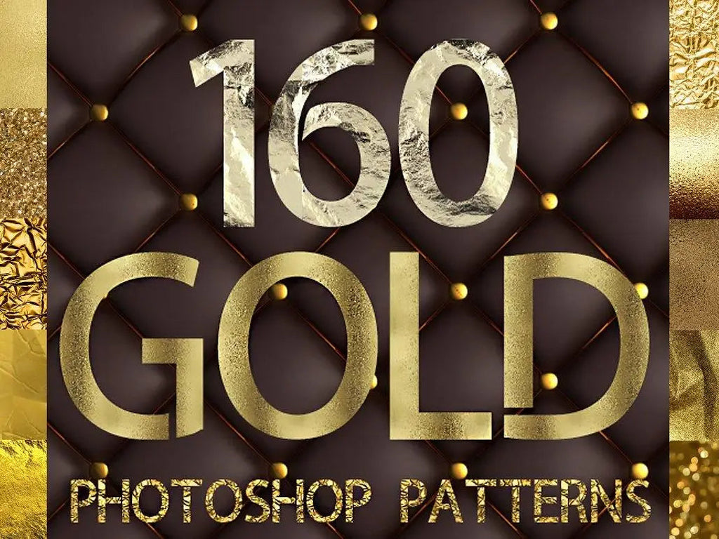 160 gold photoshop patterns bundle - bundle- photoshop