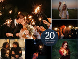 20 golden sparkler photo overlays