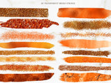 50 orange brush strokes - visual artwork