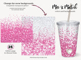60 pink glitter tumbler overlays - visual artwork