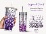 60 Purple Glitter Tumbler Overlays - Visual Artwork