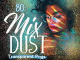 80 transparent mixed gold dust photo overlays - visual