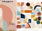 Abstract shapes watercolor art set - graphic bundles