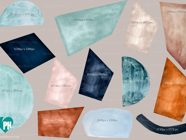 Abstract Watercolor Shapes VOl 1