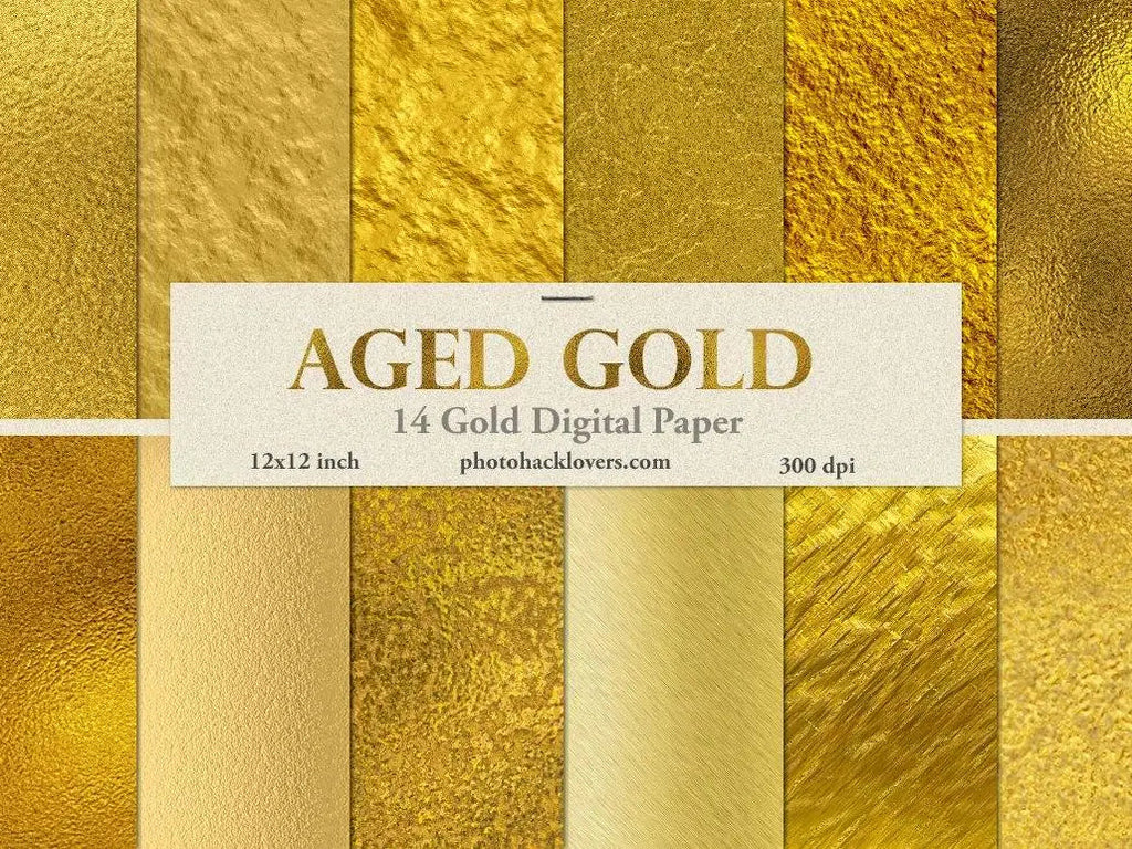 Aged Gold Digital Paper - Visual Artwork