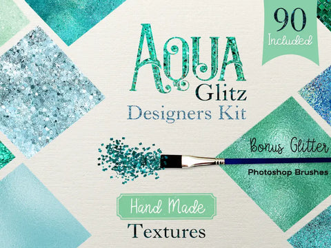 Aqua glitz designer kit - digital