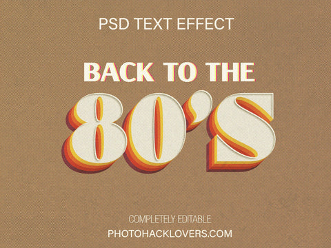 Back to the 80’s PSD Text Effect - Photoshop