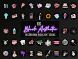 Black aesthetic instagram highlight icons - visual artwork