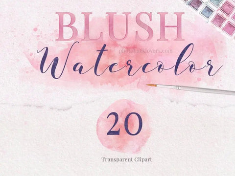 Blush Watercolor Clipart - Prints
