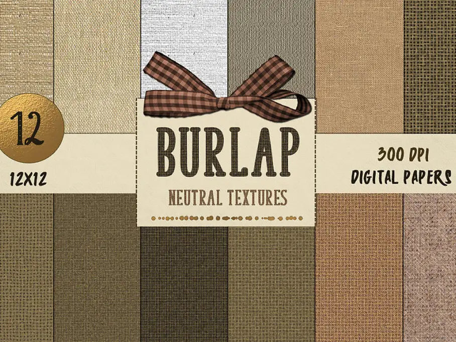 Burlap Neutral Digital Paper - Visual Artwork