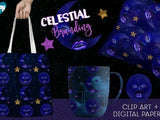 Celestial clip art and Digital Papers - Visual Artwork