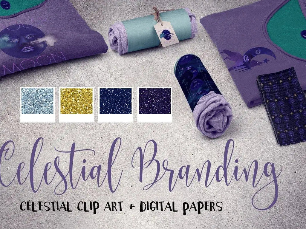 Celestial clip art and digital papers - visual artwork
