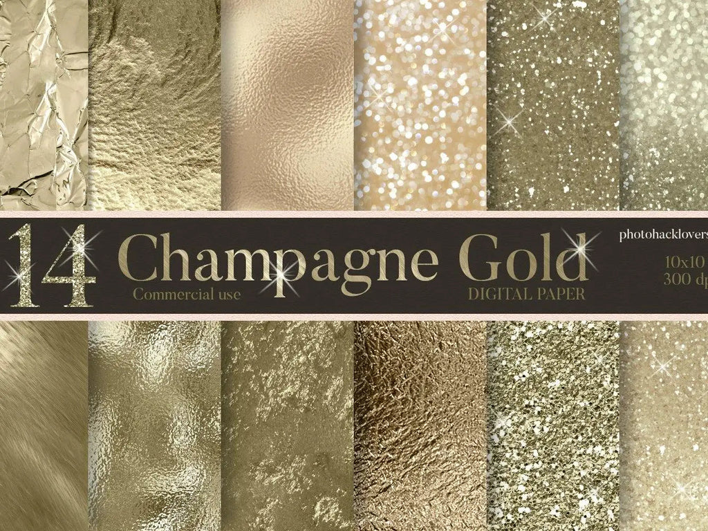 Champagne gold digital paper - visual artwork