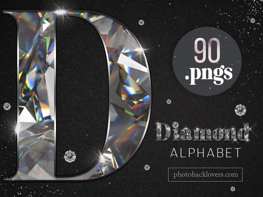 Diamond alphabet clip art - visual artwork