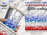 Fourth of july glitter tumbler overlays - fourth - digital