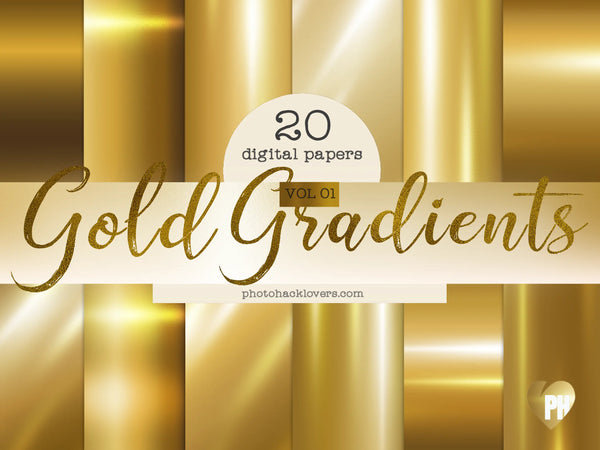 Gold Gradient Backgrounds – Sparkling Metallic Gold Paper With Foil Effect