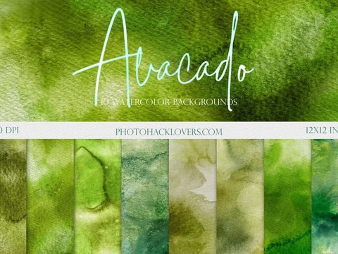 Green Watercolor Backgrounds - Digital
