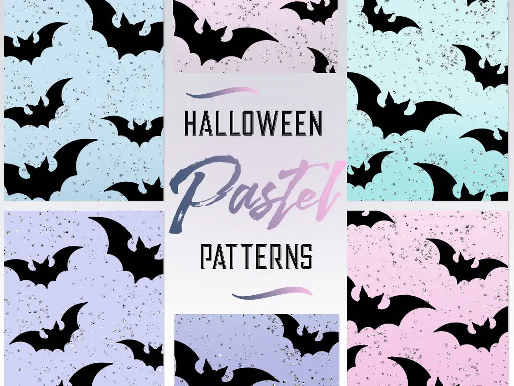 Halloween Glitter Pastel Patterns - Digital