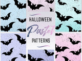Halloween glitter pastel patterns - digital