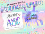 Holographic Alphabet Clipart - Digital