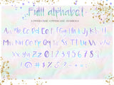 Holographic alphabet clipart - digital