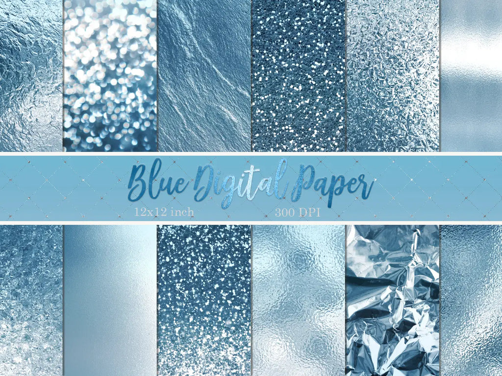 Light Blue Glitter Backgrounds - Digital