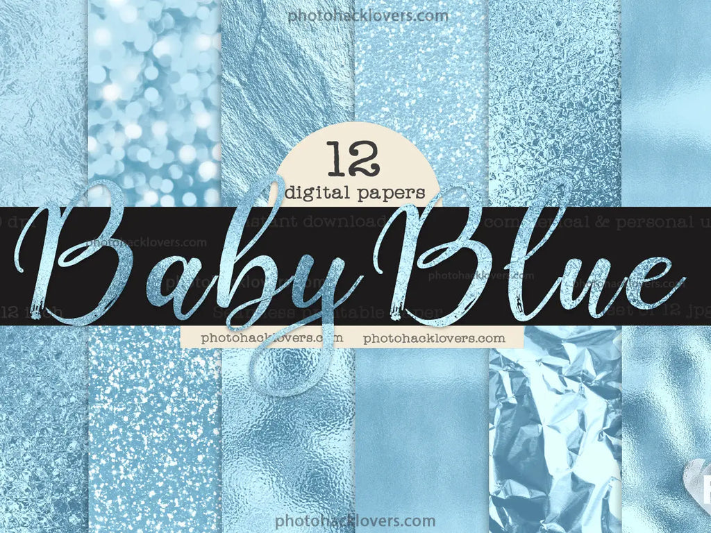 Luxury baby blue digital paper
