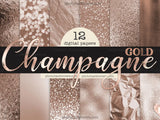 Luxury Champagne Gold Digital Paper - Scrapbooking &