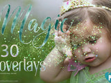 Magic Glitter Photo Overlays - teal / gold - Digital