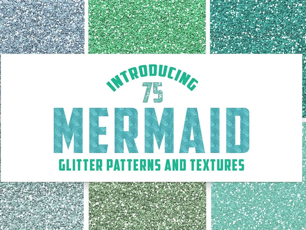 Mermaid Glitter Digital Papers