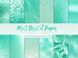 Metallic Mint Textures - Digital