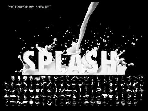 Milk Splash Photoshop Brushes - Digital
