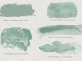 Mint Abstract Watercolor Washes - Digital