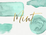 Mint watercolor shapes clipart - Digital