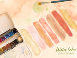 Peach passion watercolor set - digital