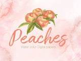 Peach passion watercolor set - digital