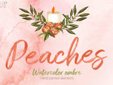 Peach Passion Watercolor set - Digital