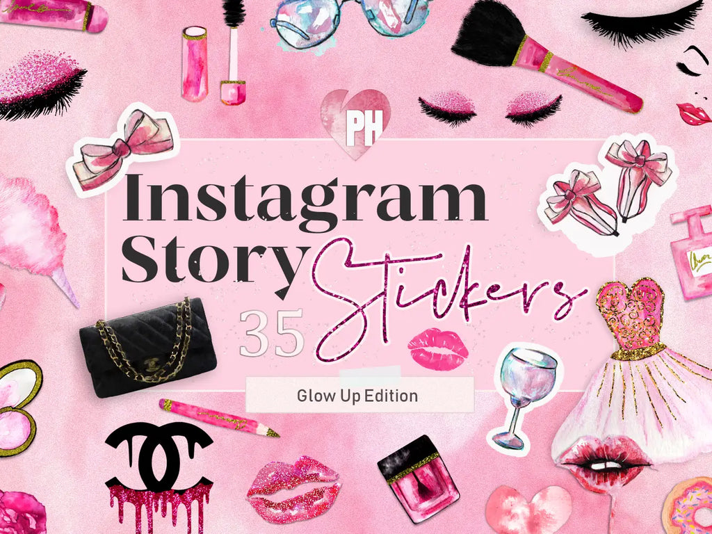 Pink Instagram Stickers For Stories - Digital