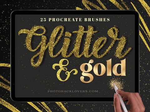 Procreate Glitter and Gold brushes - Digital