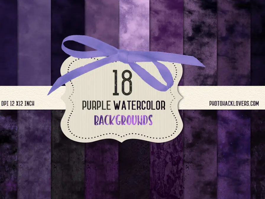 Purple Watercolor Backgrounds - Digital