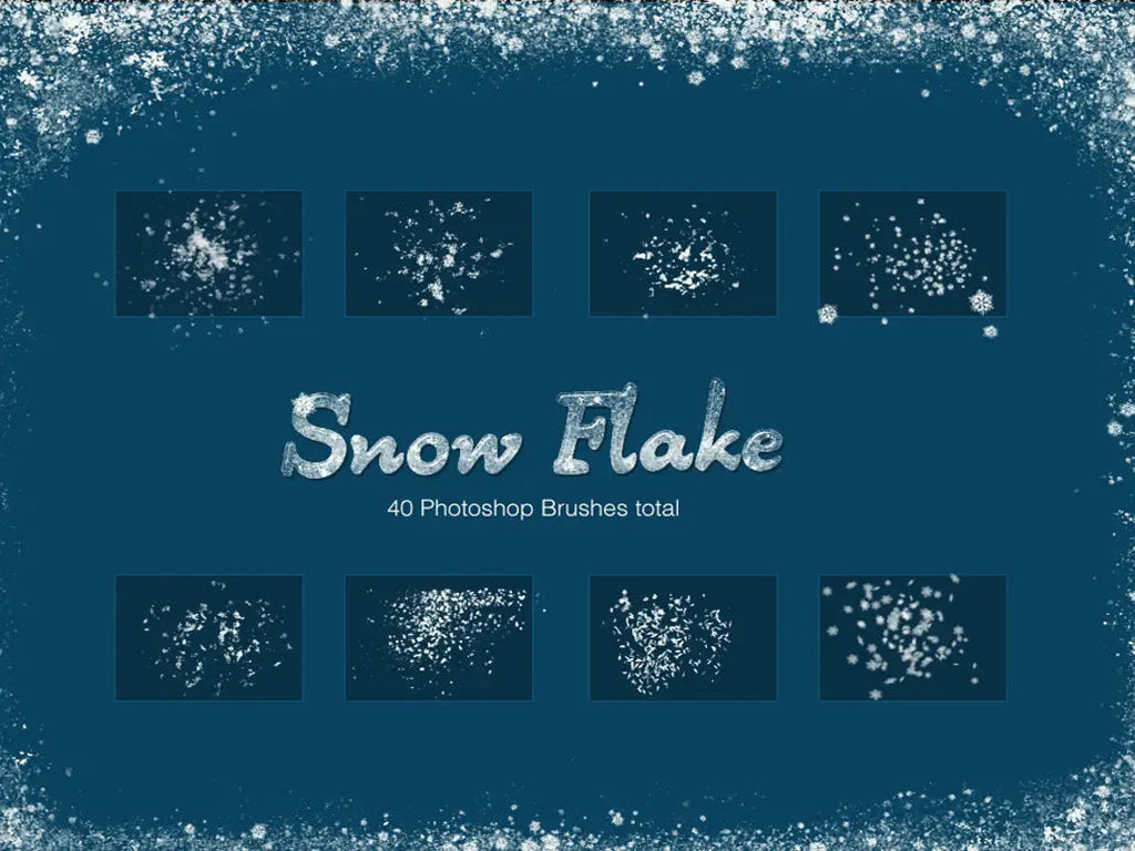 Realistic snow flake brushes - home & garden > decor artwork