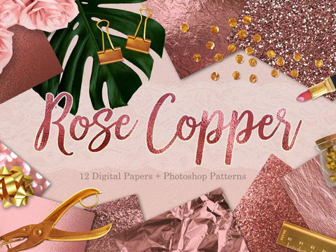 Rose gold aesthetic background - digital