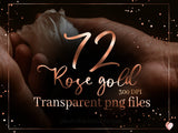Rose Gold Foil Alphabet Clipart - Digital
