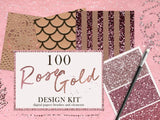 Rose Gold Glitter Backgrounds - Digital